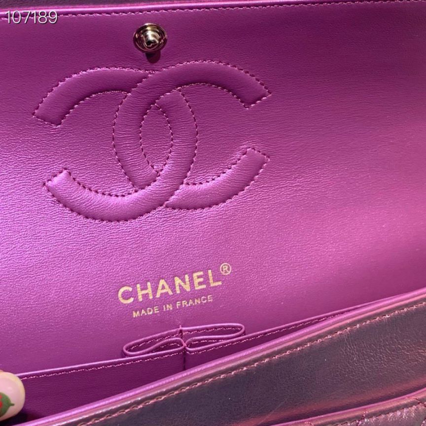 Túi Xách Chanel Classic – Tím Nhũ