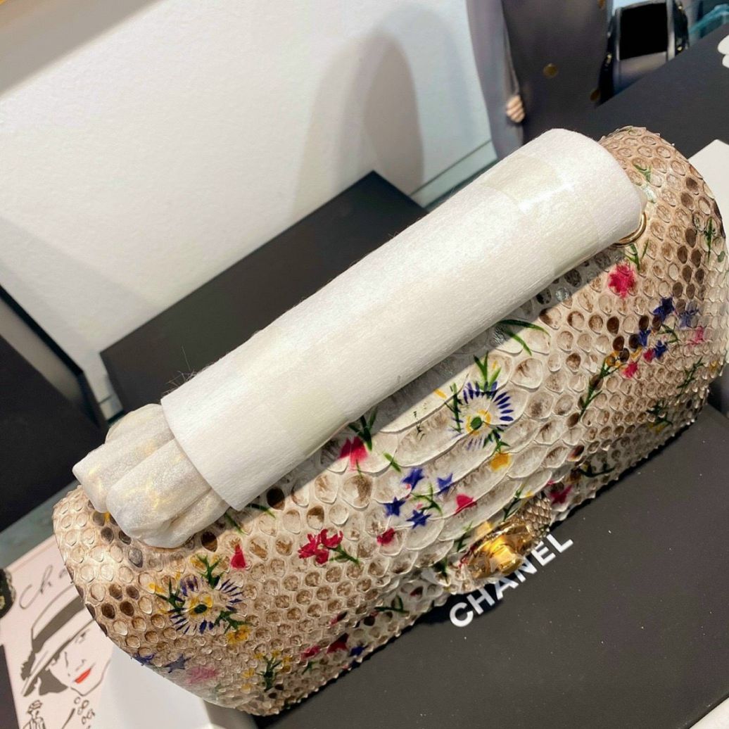 Túi Xách Chanel Classic Mãng Xà – Họa tiết hoa