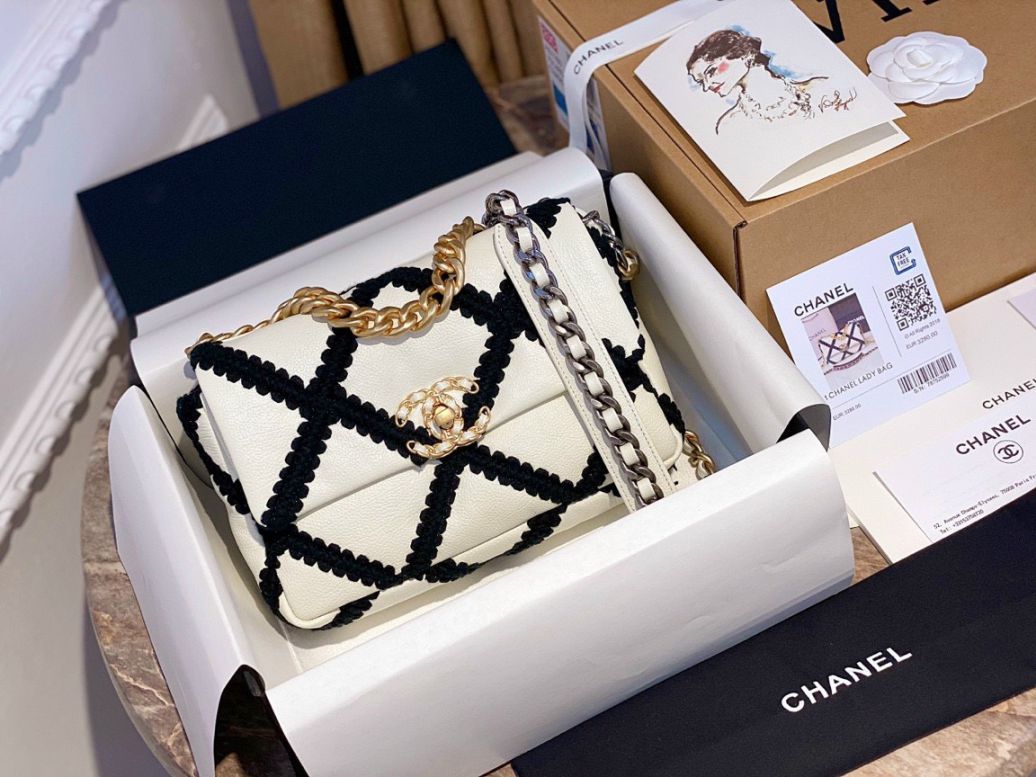 Túi Xách Chanel 19 Flap Bag – Caro Trắng