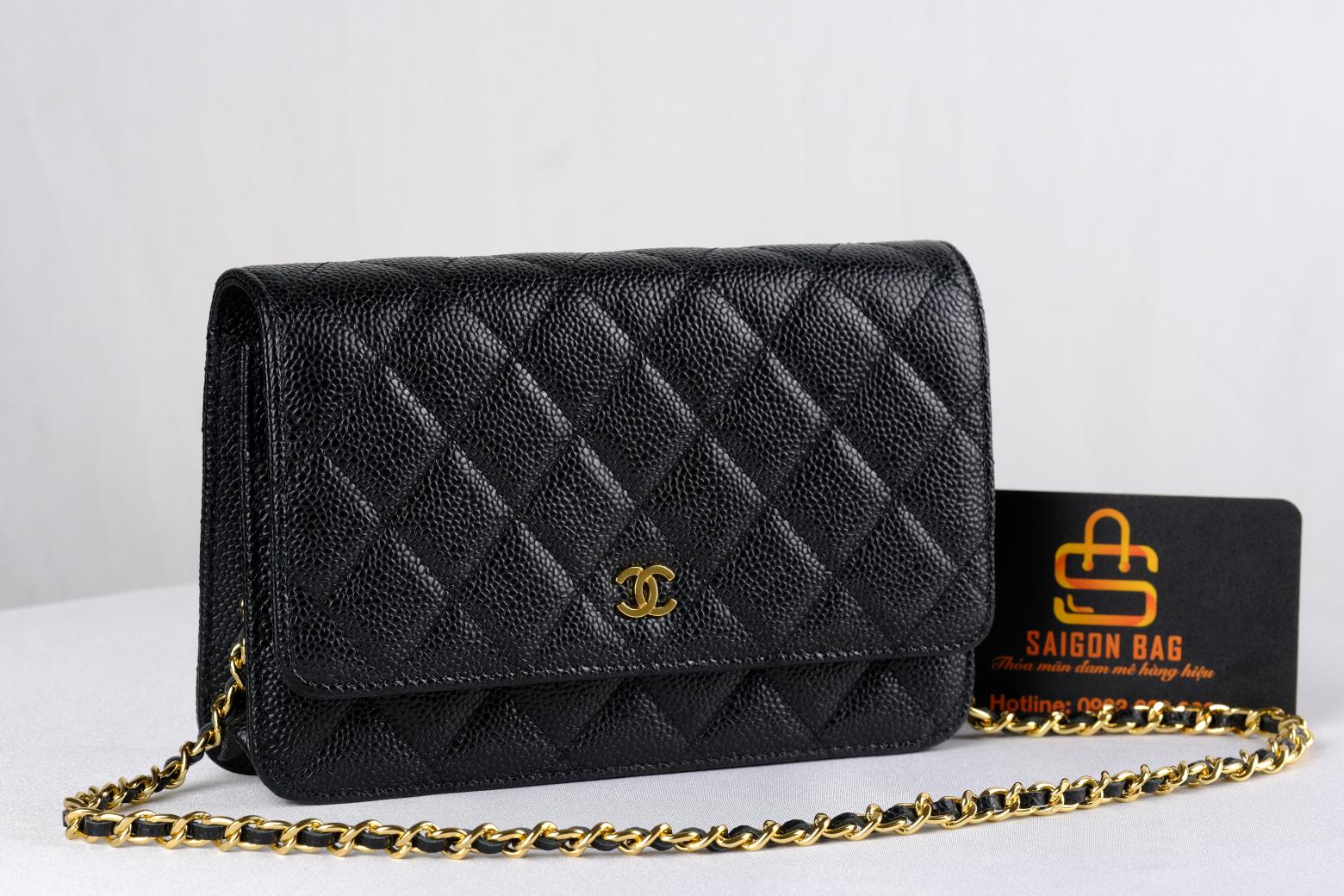 Chanel Classic Wallet On Chain – Đen Hạt