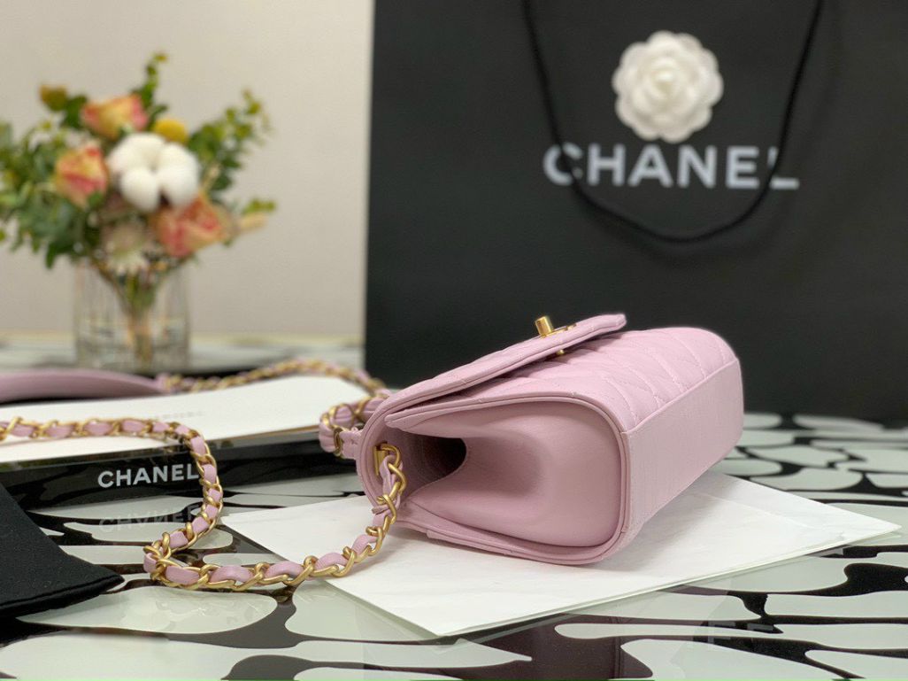 Chanel Small Flap Bag With Top Handle – Hồng