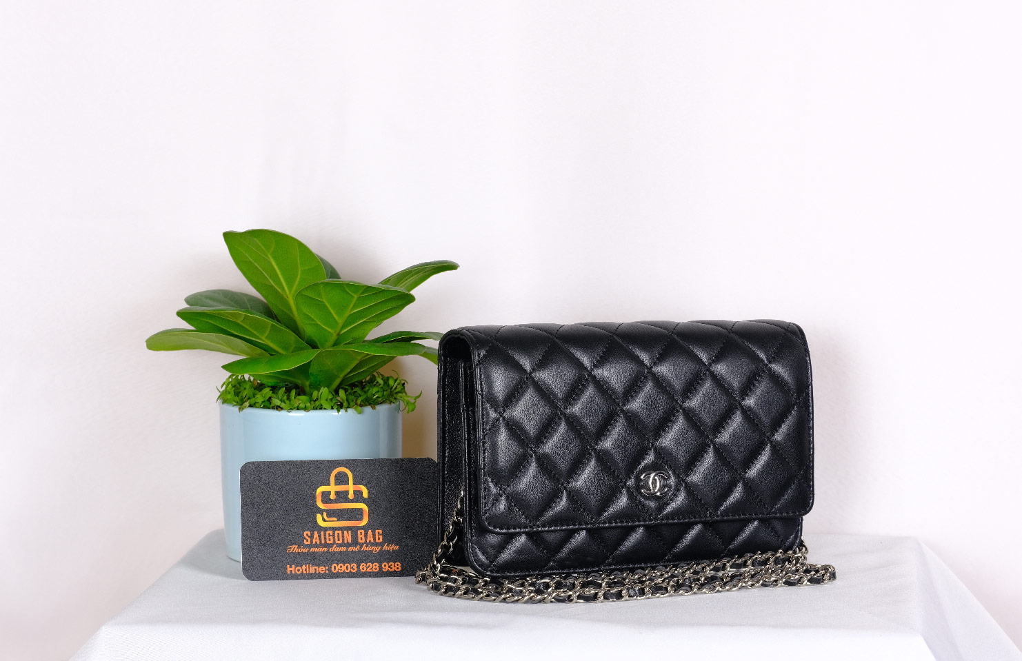 Chanel Classic Wallet On Chain – Đen Mịn