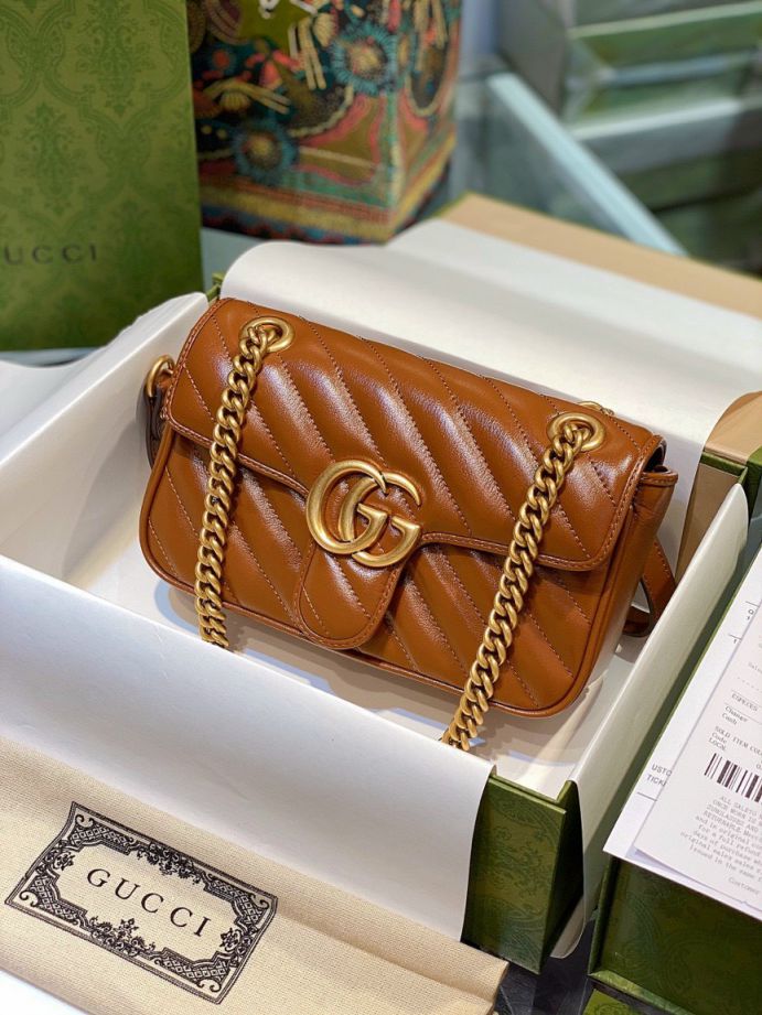 Gucci Marmont Matelasse Bag – Nâu Tây Size 22