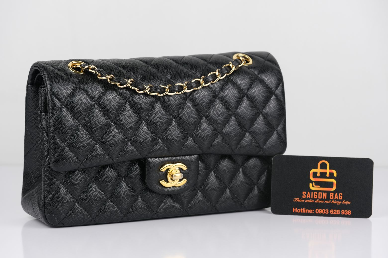 Túi Xách Chanel Classic Caviar Đen - Khâu tay