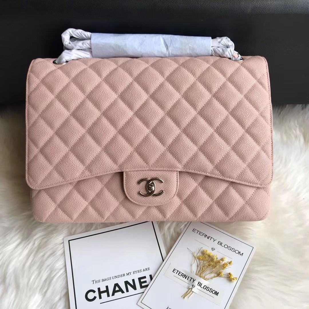Túi Xách Chanel Classic Jumbo - Hồng Phấn Size 30