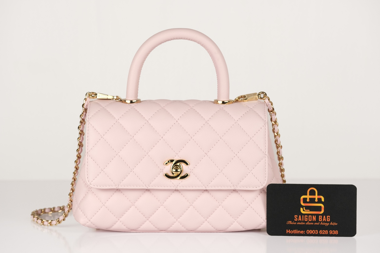 Túi Xách Chanel Coco Handle Mini - Hồng Khâu tay