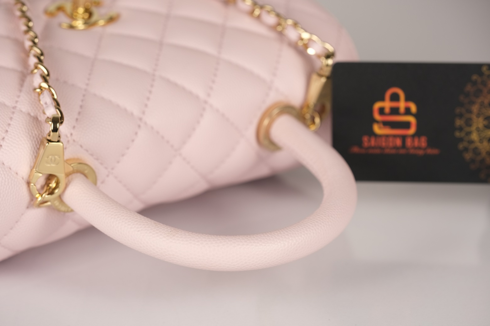Túi Xách Chanel Coco Handle Mini - Hồng Khâu tay