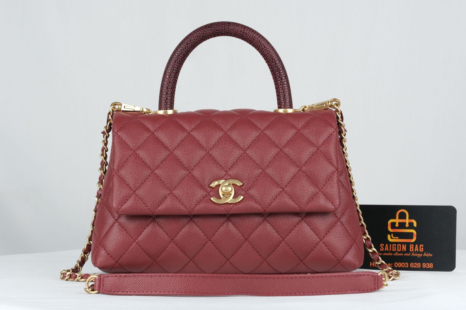Túi Xách Chanel Coco Mini – Đỏ Mận