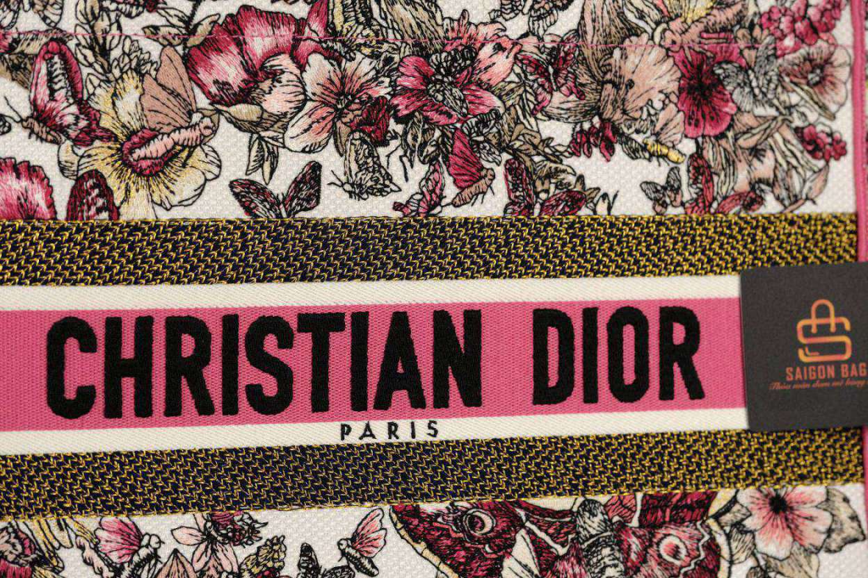 Túi Xách Dior Book Tote - Hoạ Tiết Hoa