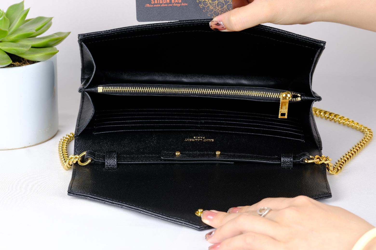 Túi YSL Envelope Small Bag In Mix Matelassé Grain De Poudre Embossed Leather
