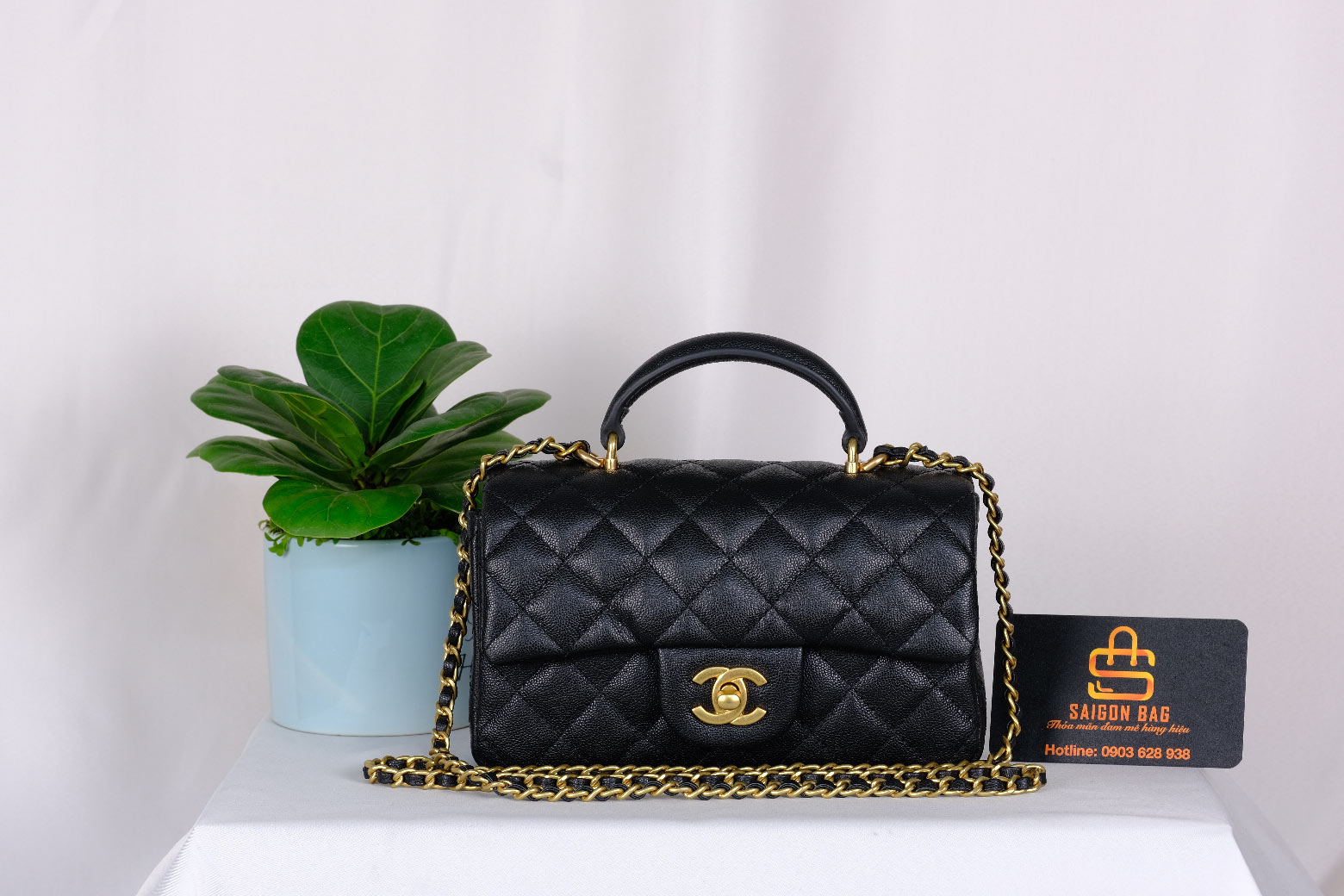 Túi Xách Chanel Mini Flap Bag With Top Handle - Đen