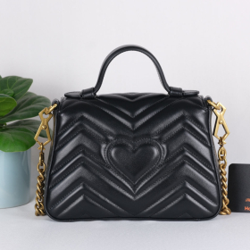 Túi Xách Gucci Marmont Top Handle Bag - Màu Đen