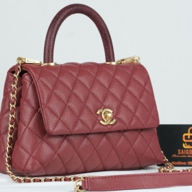 Túi Xách Chanel Coco Mini – Đỏ Mận