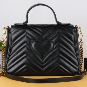 Túi Xách Gucci Marmont Top Handle Bag Size 27 - Màu Đen