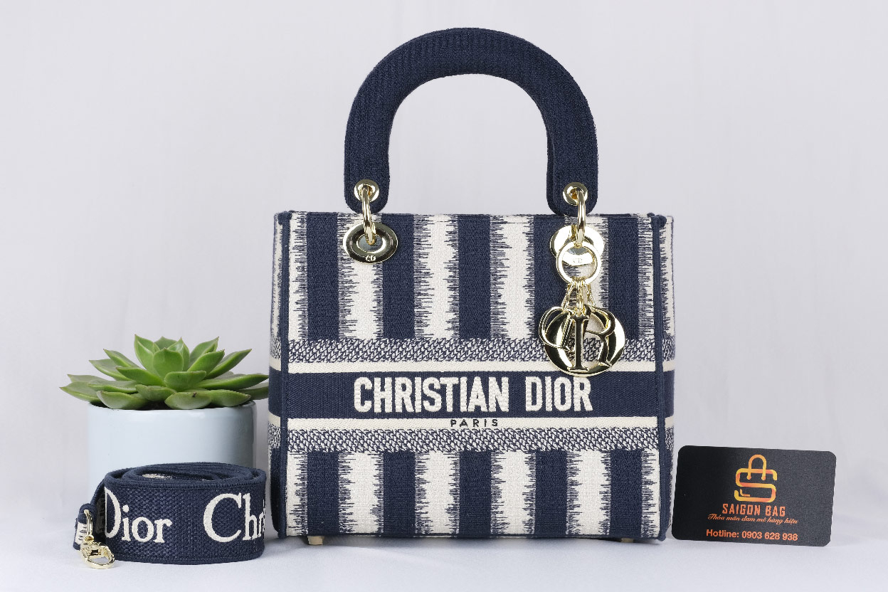 Túi Xách Dior Medium Lady D-Lite Bag - Sọc